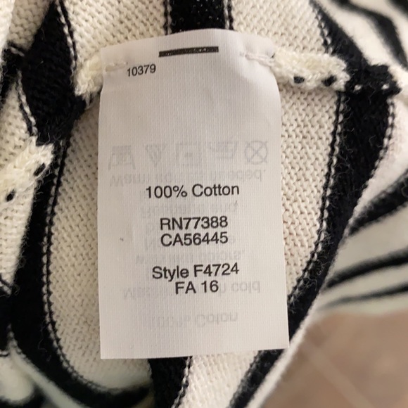 J Crew Black and White Striped 💯 Cotton Sweater - Picture 8 of 8